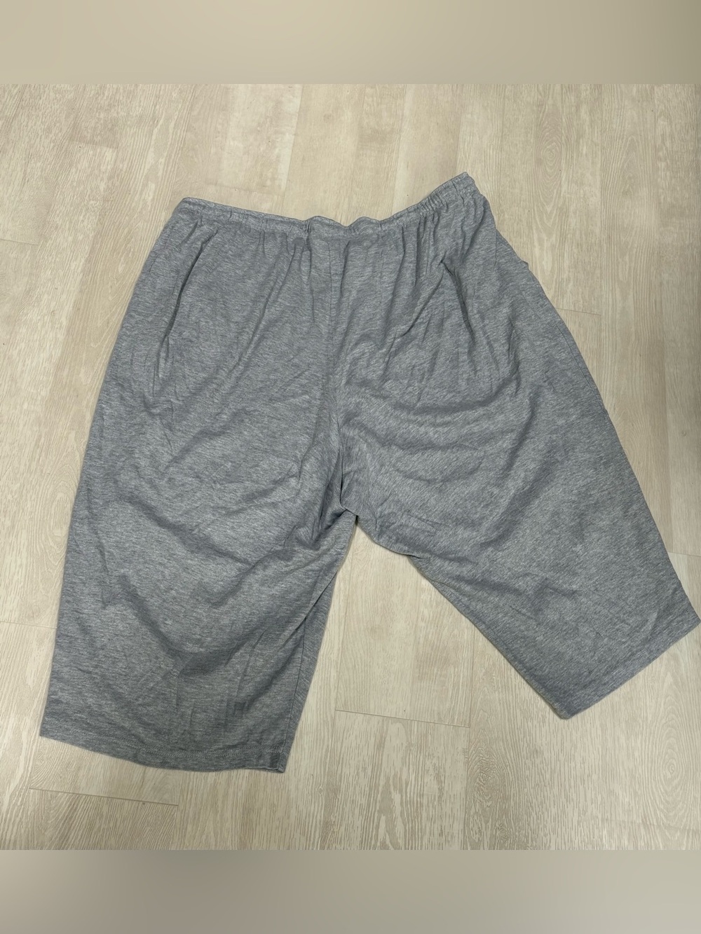 Woman Within  Gray  Knit Drawstring Athletic Shorts - Picture 4 of 6